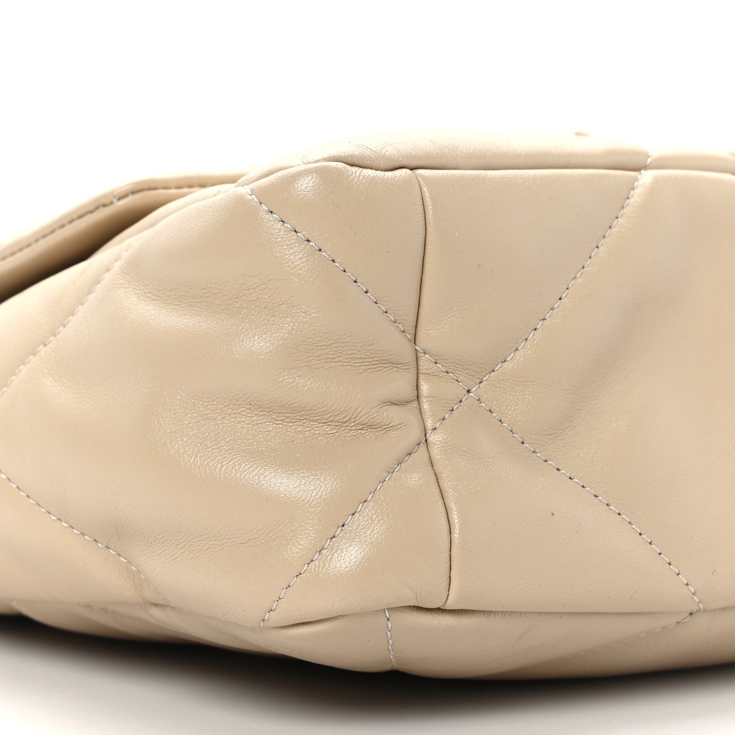 Lambskin Quilted Large Chanel 19 Flap Beige