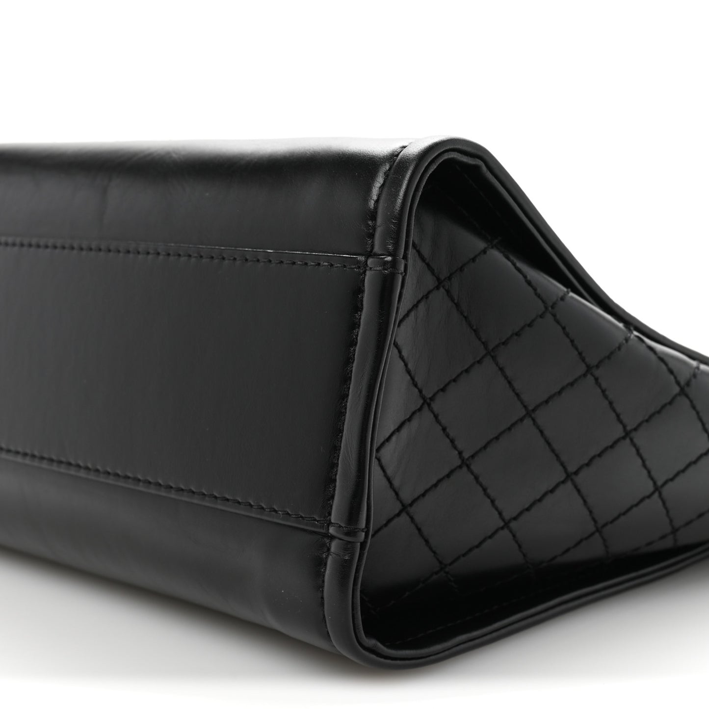 Aged Calfskin Small Charms Deauville Tote Black