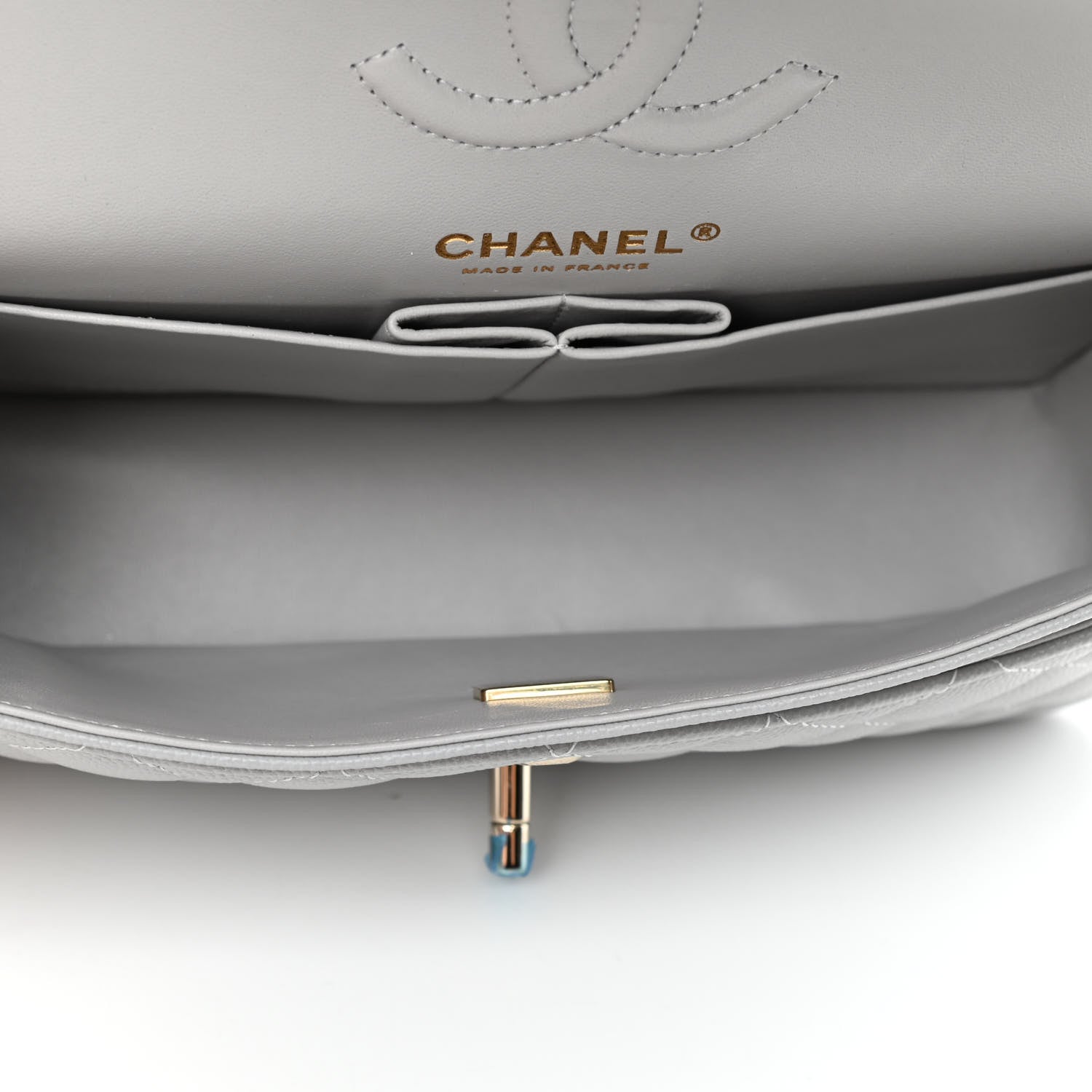 Chanel Caviar Quilted Small Double Flap Grey 4 of 4
