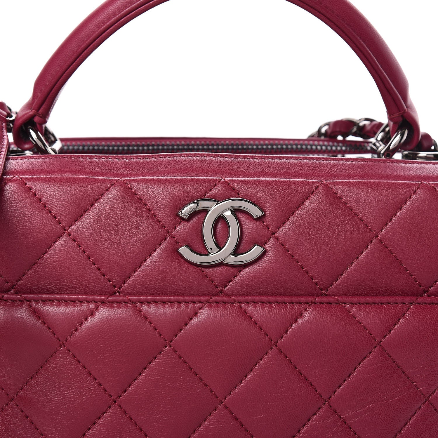 Chanel Lambskin Quilted Medium Trendy CC Bowling Bag Dark Pink 13 of 13