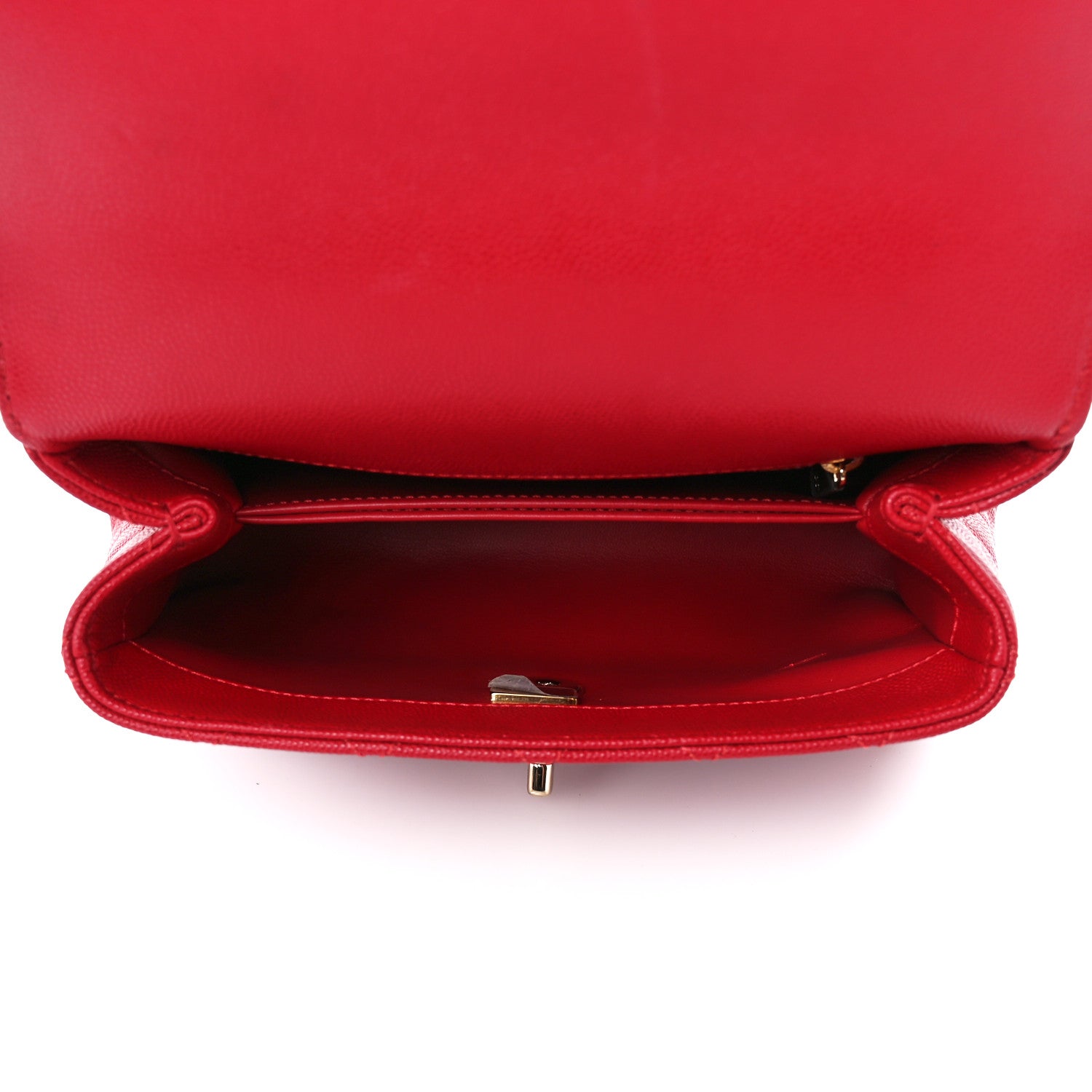 Chanel Caviar Quilted Mini Coco Handle Flap Red 4 of 10