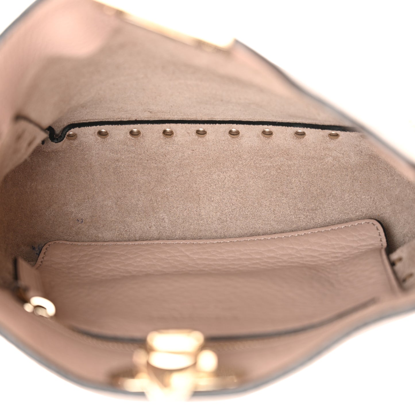 Pebbled Calfskin Mini Rockstud Flip-Lock Messenger Bag Poudre
