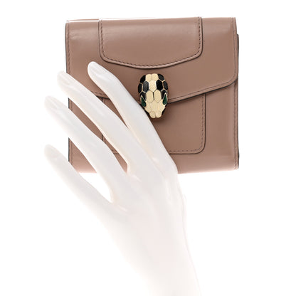Bulgari Calfskin Serpenti Forever Wallet Beige 2 of 8