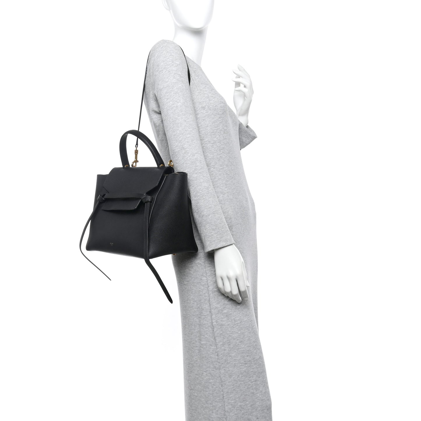 Grained Calfskin Mini Belt Bag Black