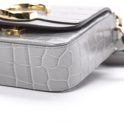Chloe Calfskin Crocodile Embossed Mini C Bag Stormy Grey 10 of 11