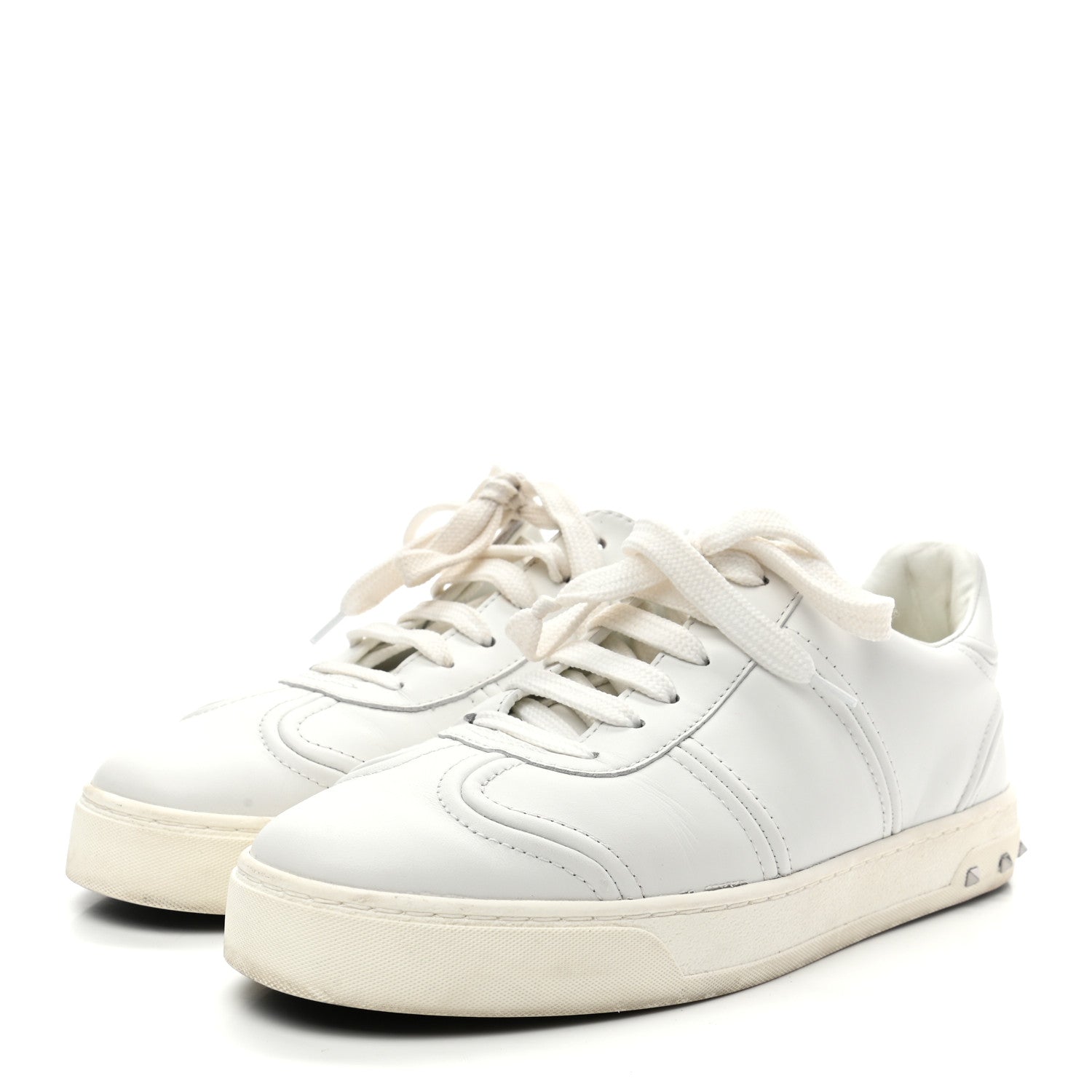 Valentino Garavani Calfskin Flycrew Sneakers 37 White 3 of 9