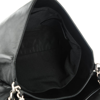 Chanel Shiny Lambskin Quilted Large Trianon Messenger Flap Black 6 of 8