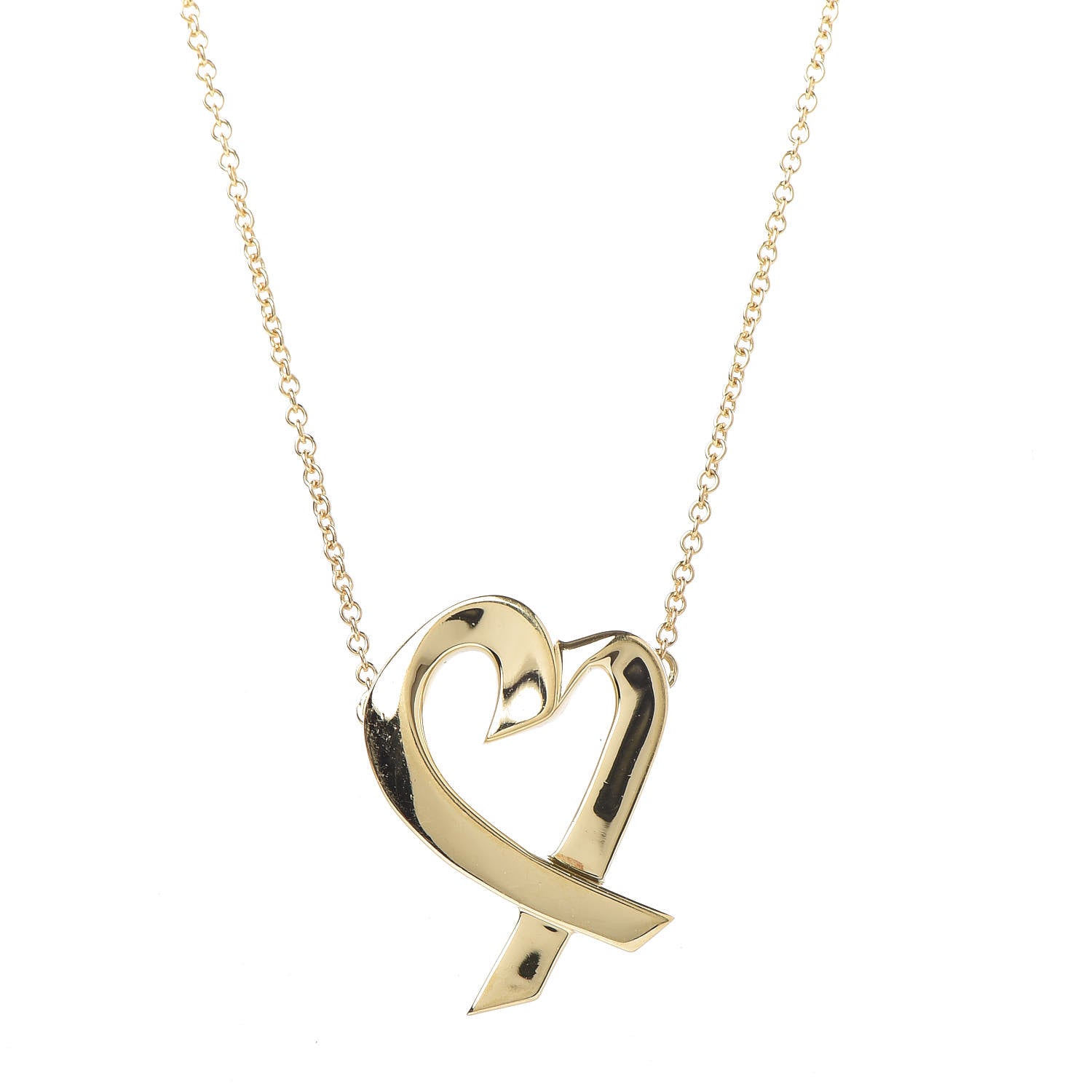 Tiffany 18K Yellow Gold Paloma Picasso Loving Heart Necklace 4 of 7