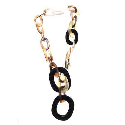 Hermes Buffalo Horn Alligator Isidore Necklace Black 3 of 12