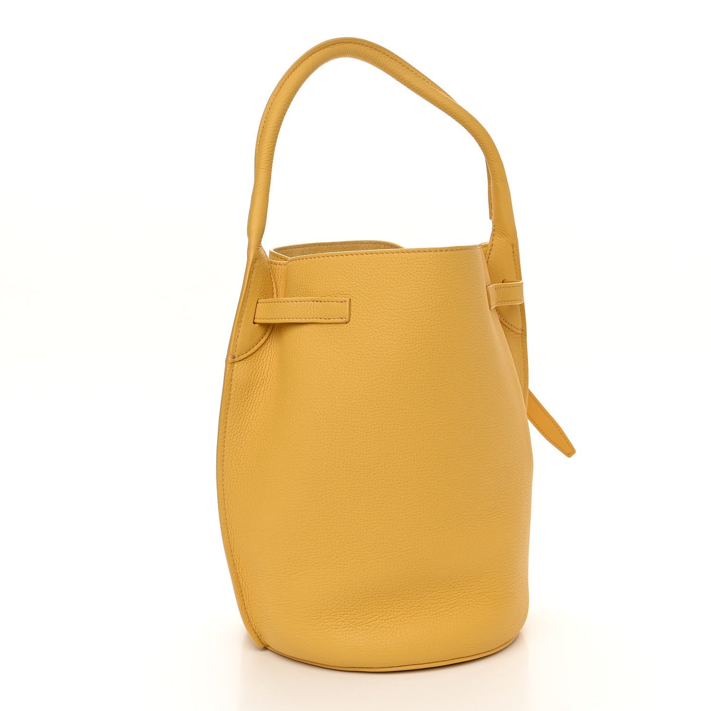 Supple Grained Calfskin Big Bag Bucket Yellow