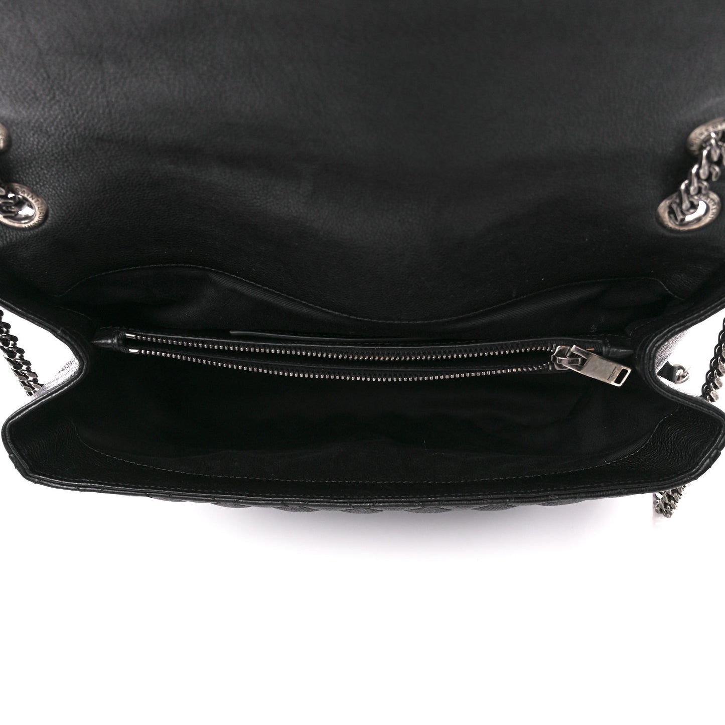 Calfskin Mixed Matelasse Triquilt Large Monogram Envelope Satchel Black White