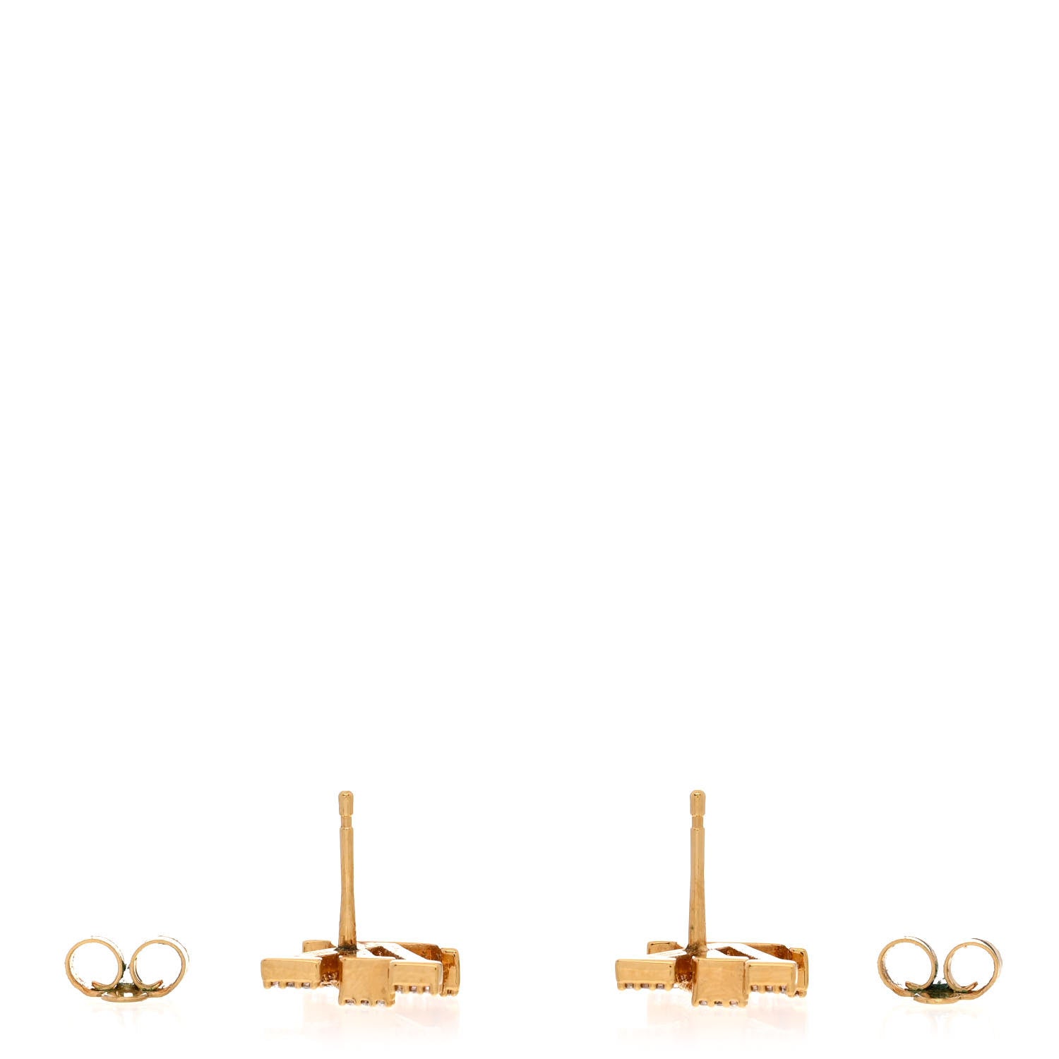 Louis Vuitton Metal Crystal LV Iconic Earrings Gold 3 of 6