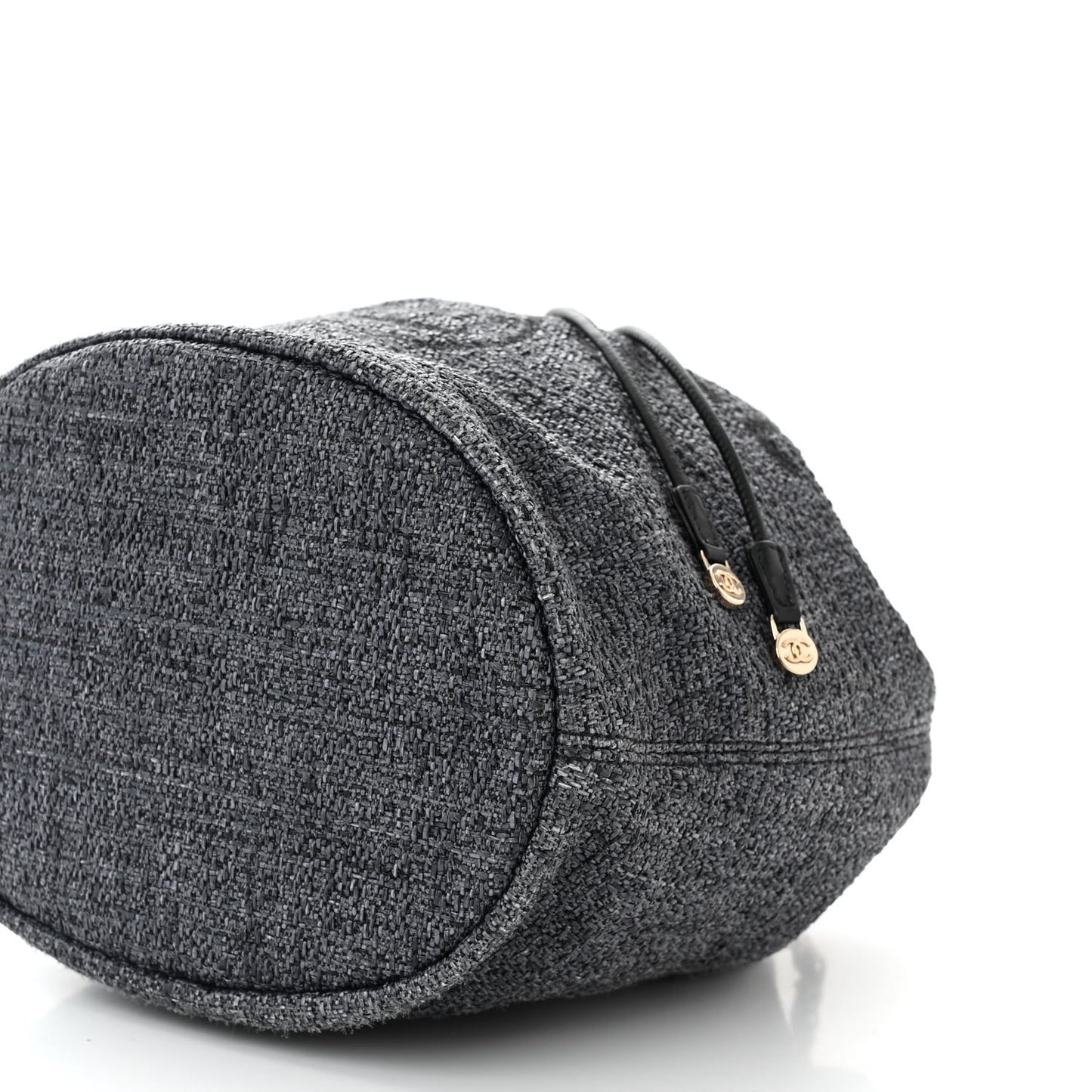 Lurex Boucle Deauville Drawstring Bag Black