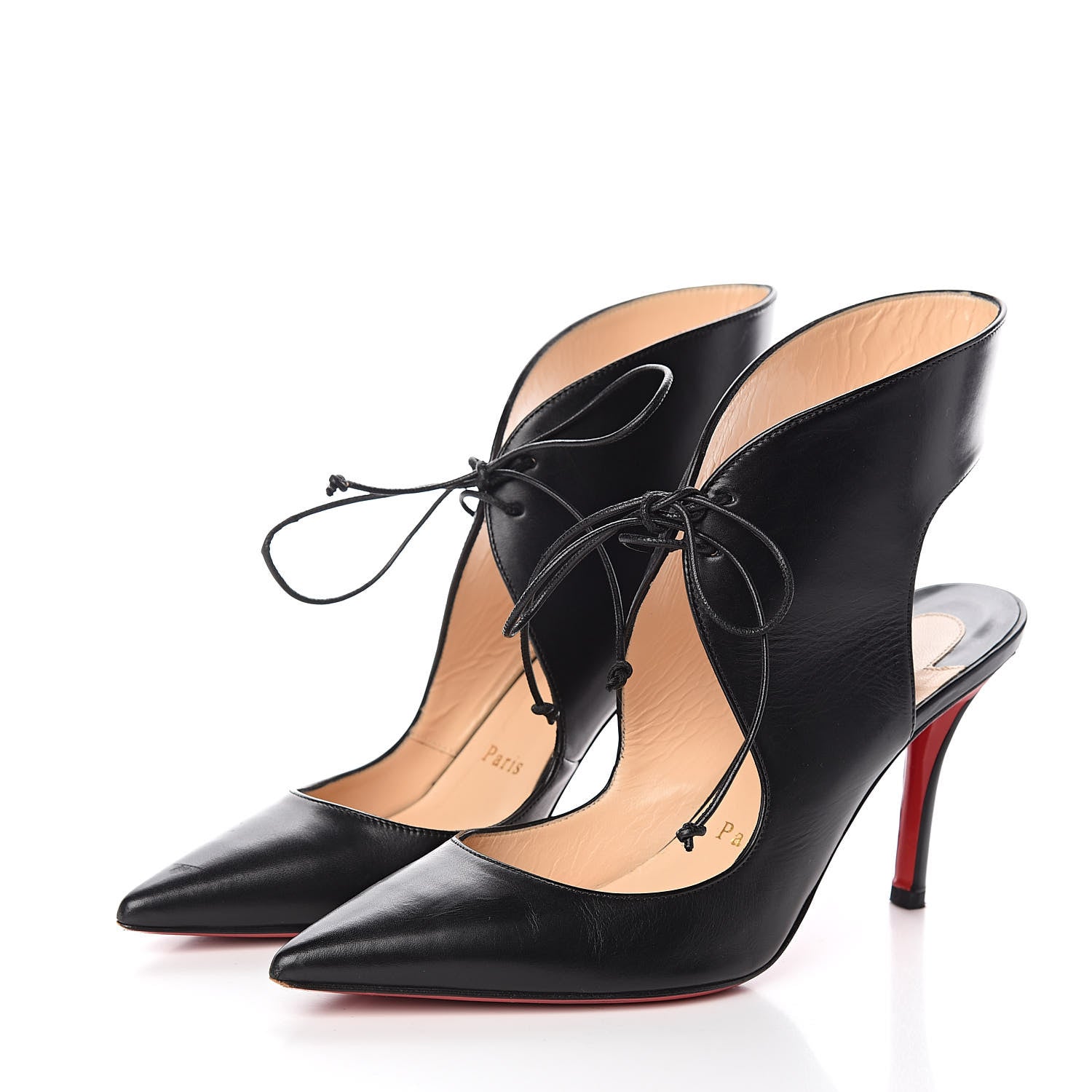Christian Louboutin Nappa Franka Lace Up Pumps 36 Black 3 of 11