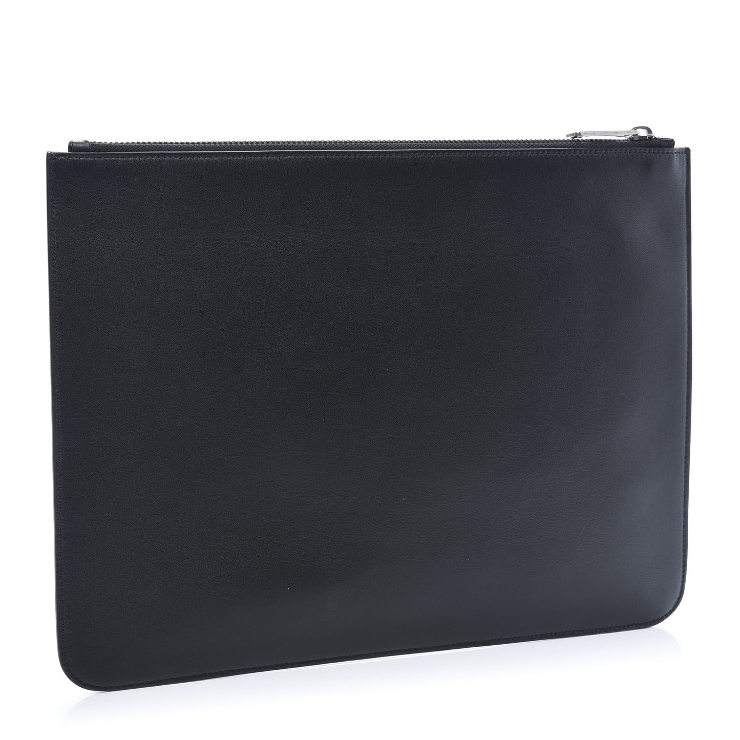 Calfskin Large Logo Pouch Black