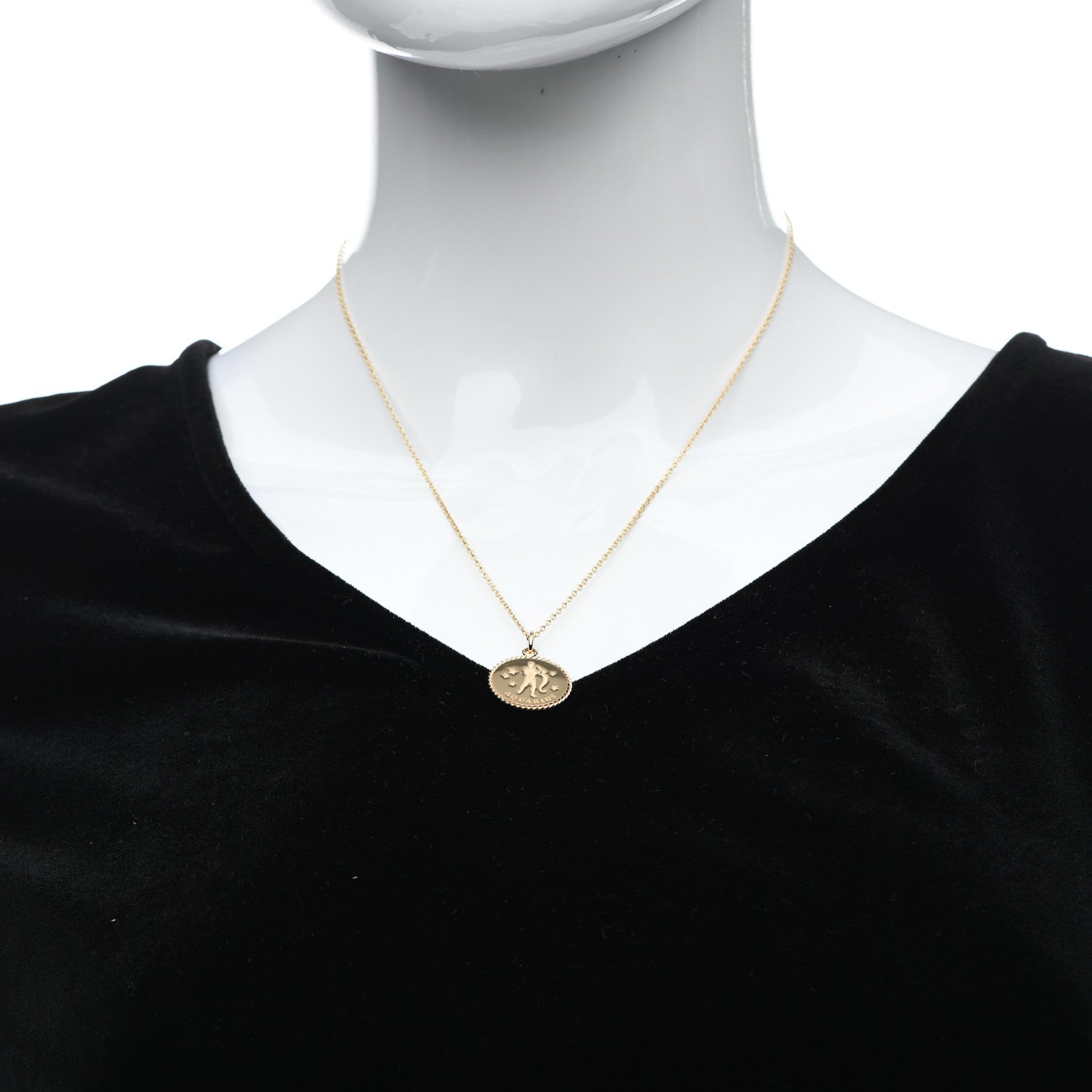 Tiffany 18K Yellow Gold Zodiac Aquarius Pendant Necklace 2 of 7