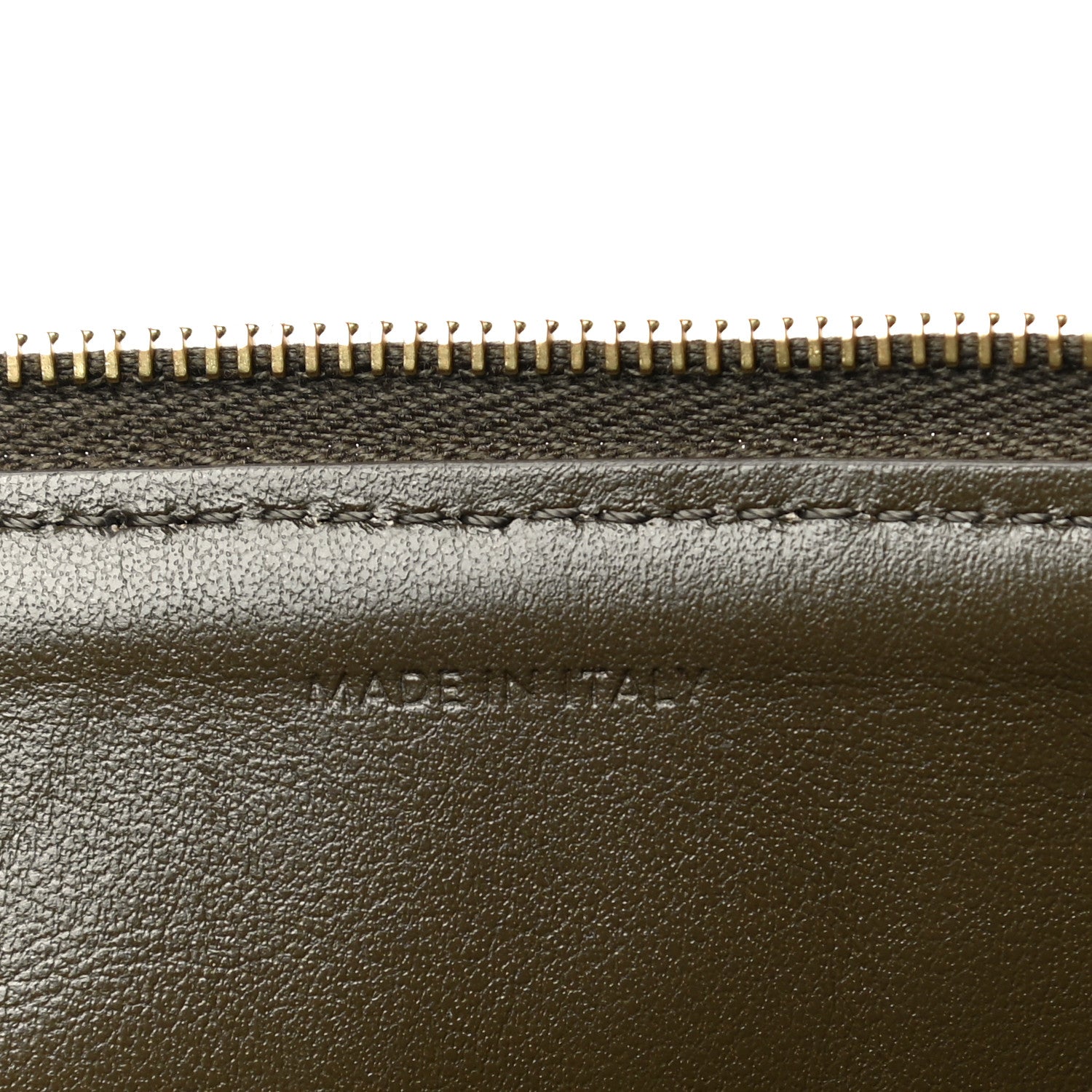 Celine Calfskin Quilted C Charm Pouch Khaki 8 of 13