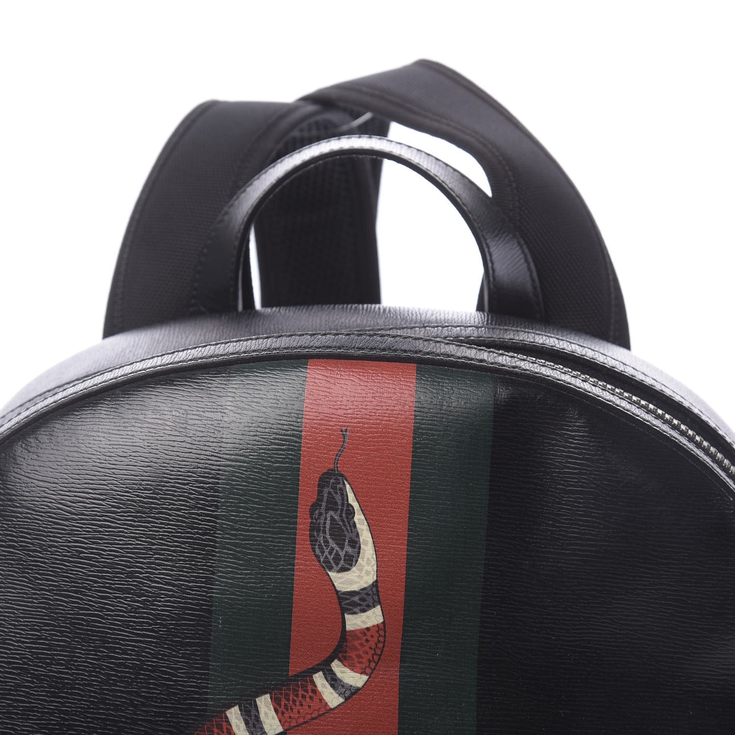 Calfskin Kingsnake Dome Backpack Black
