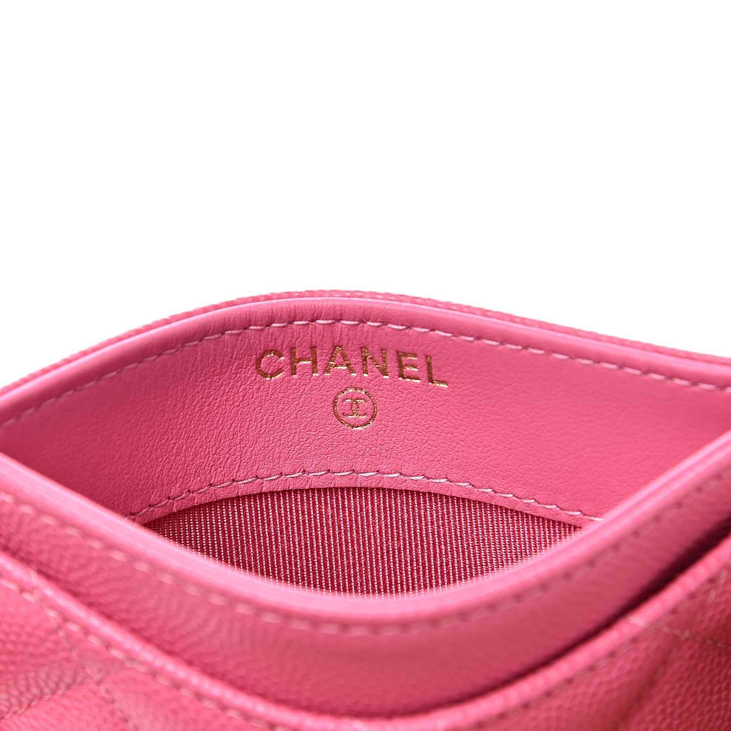 Caviar Quilted Card Holder Pink