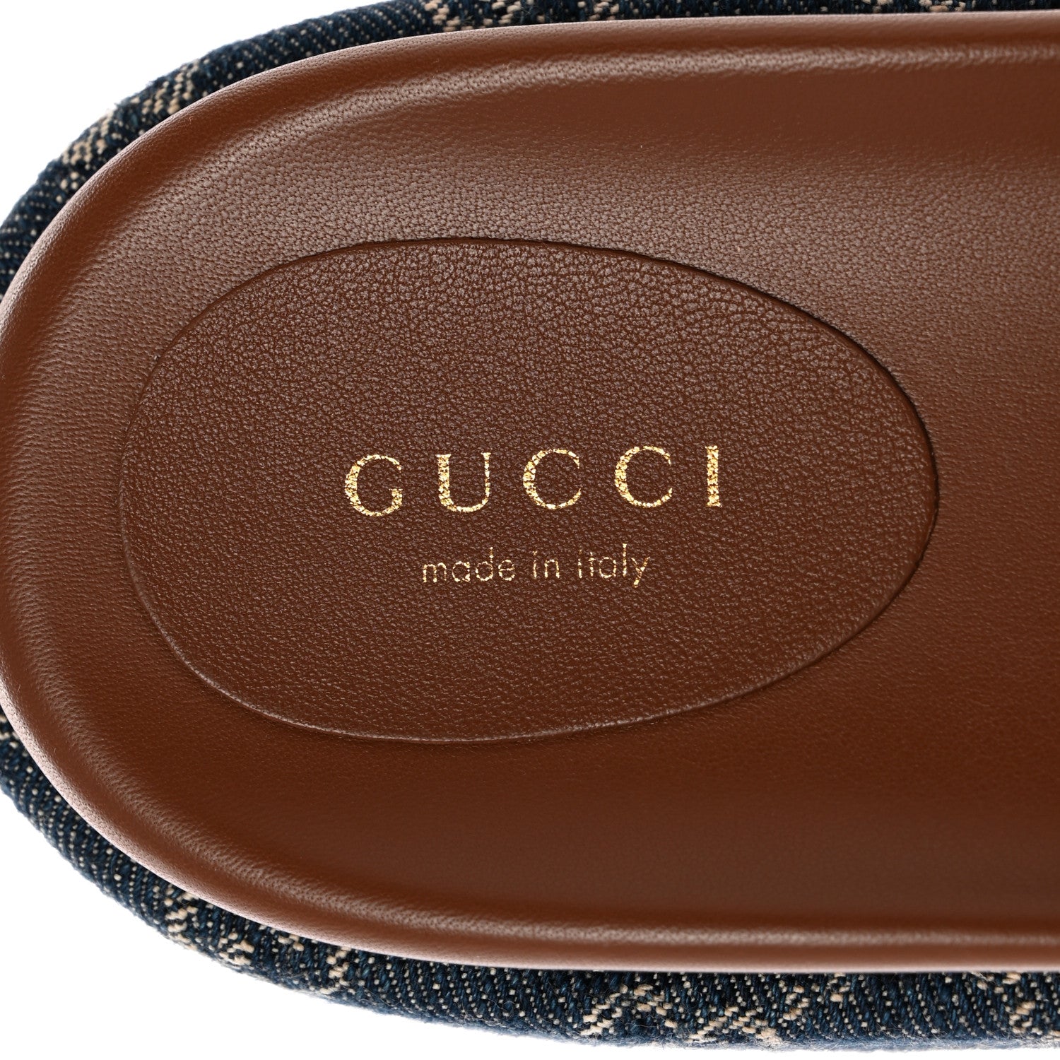 Gucci New Denim GG Monogram Angelina Platform 55mm Slide Sandals 42 Blue Tea 7 of 8