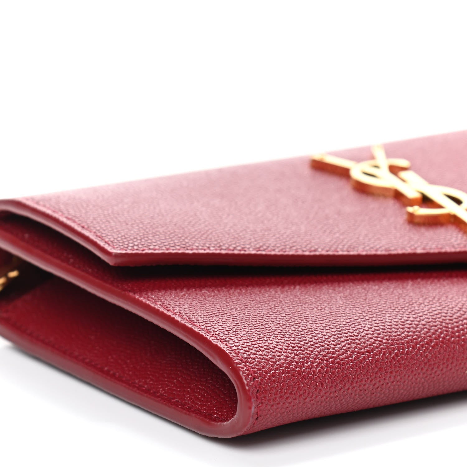 Saint Laurent Grain De Poudre Uptown Chain Wallet Red 7 of 11