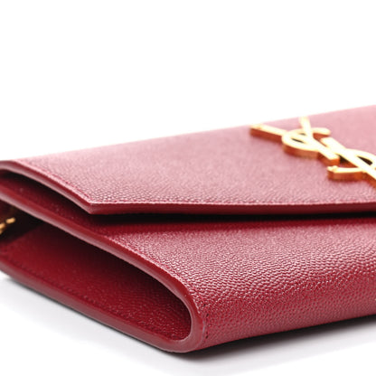 Saint Laurent Grain De Poudre Uptown Chain Wallet Red 7 of 11