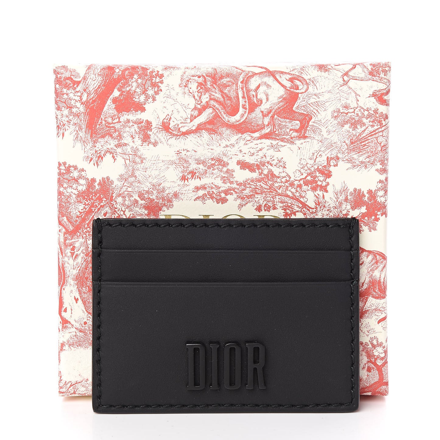 Calfskin D-Fence Card Holder Black