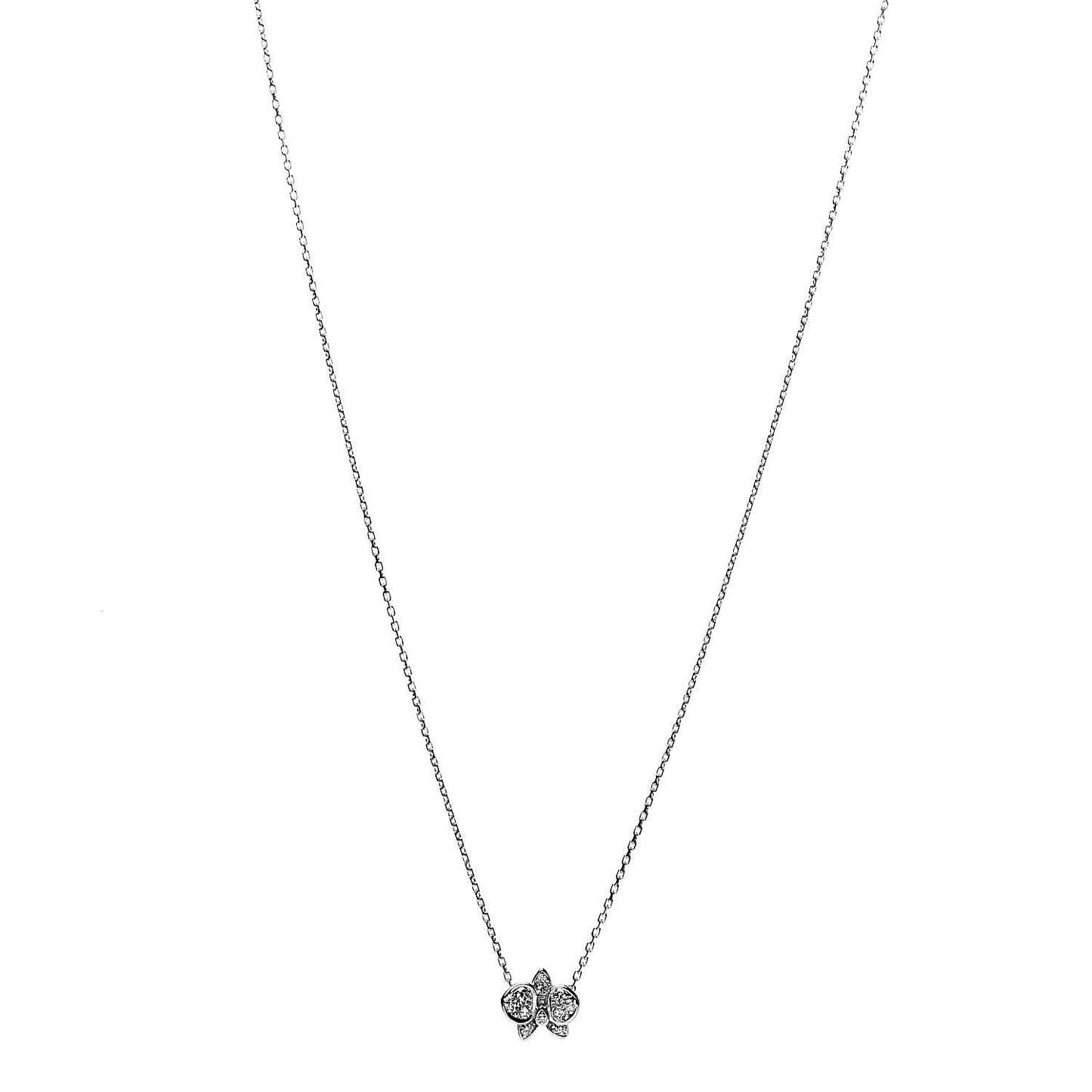 18K White Gold Diamond Caresse D'Orchidees Par Necklace