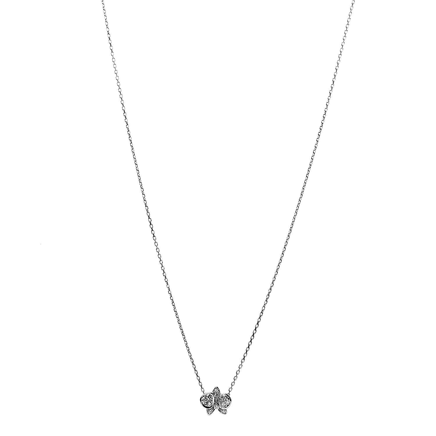 Cartier 18K White Gold Diamond Caresse D'Orchidees Par Necklace 1 of 6