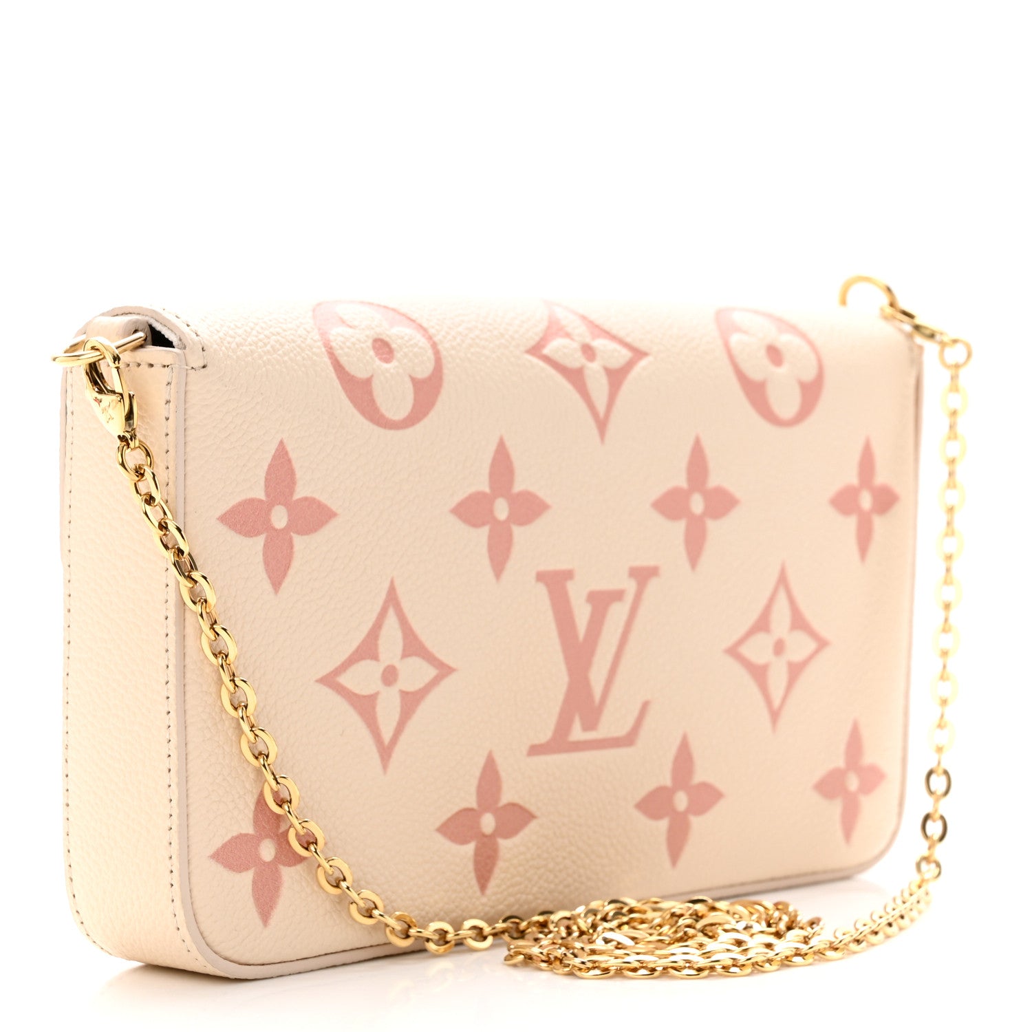 Louis Vuitton Empreinte Monogram Giant By The Pool Felicie Pochette Chain Wallet Creme Rose Trianon 4 of 11
