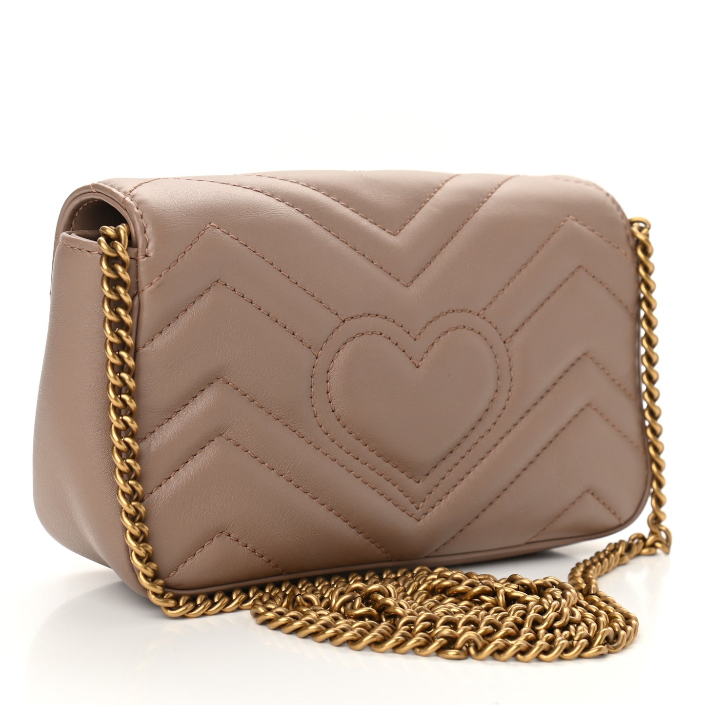 Calfskin Matelasse Super Mini GG Marmont Shoulder Bag Porcelain Rose