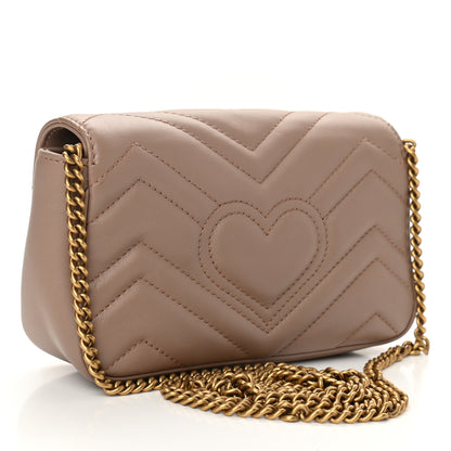 Gucci Calfskin Matelasse Super Mini GG Marmont Shoulder Bag Porcelain Rose 3 of 10