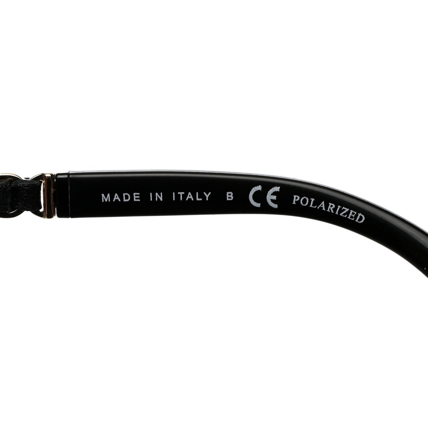 Metal Calfskin Polarized CC Chain Pilot Sunglasses 5439-Q-A Black