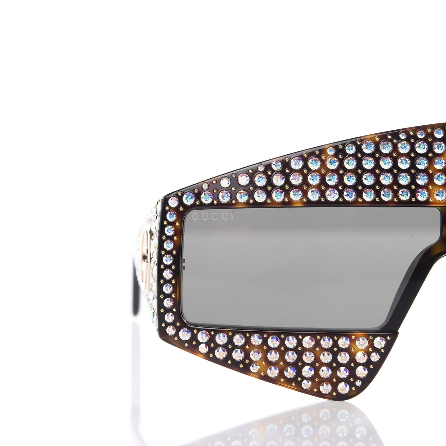 Crystal Rectangular Frame Sunglasses GG0357S Tortoiseshell