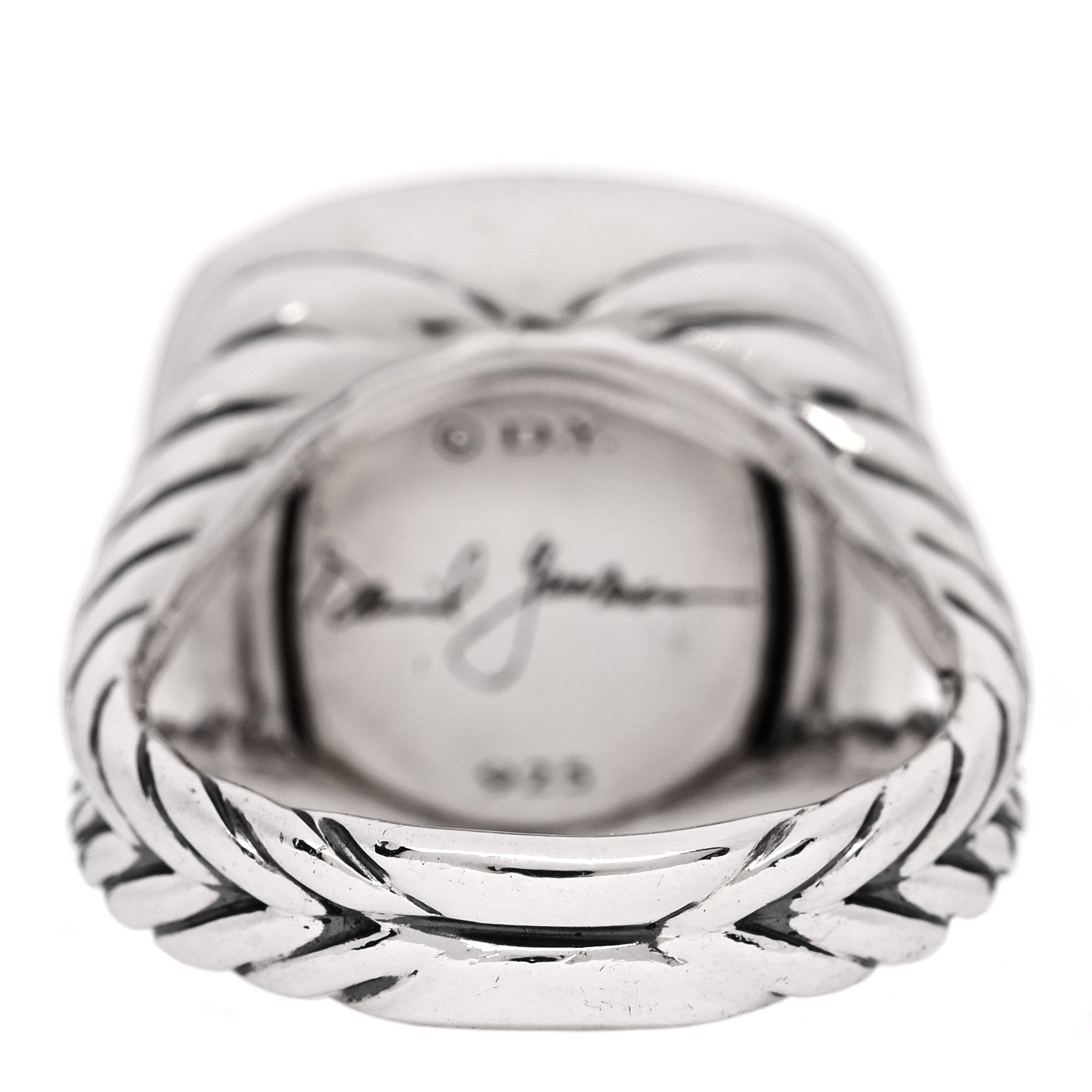 David Yurman Sterling Silver Diamond Black Orchid 14mm Albion Ring 54 7 4 of 5