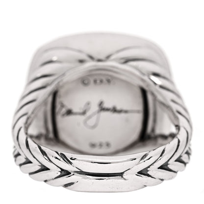 David Yurman Sterling Silver Diamond Black Orchid 14mm Albion Ring 54 7 4 of 5