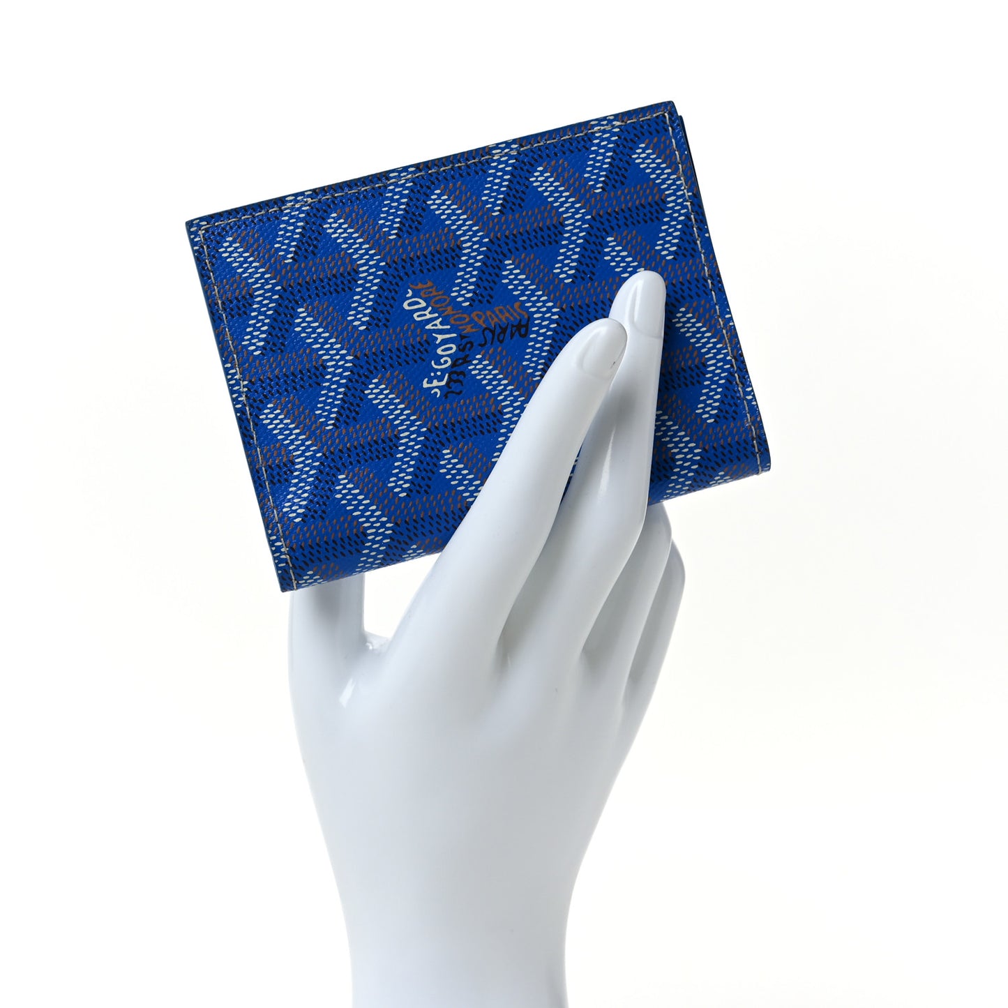 Goyardine Saint Marc Folding Card Case Sky Blue