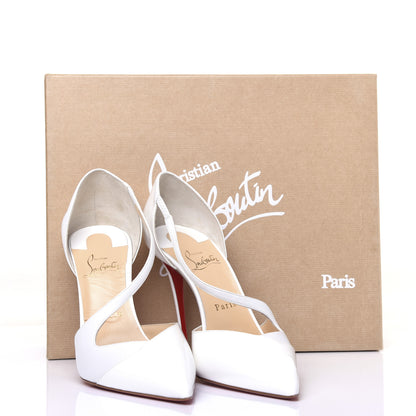 Christian Louboutin Nappa Patent Platinana 100 Pumps 39.5 White 8 of 8