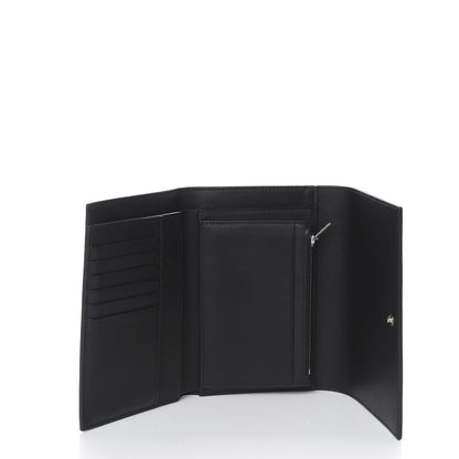 Celine Smooth Lambskin Medium Frame Multifunction Wallet Black White 5 of 7