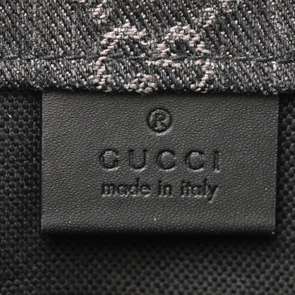 Gucci Denim GG Monogram Dollar Calfskin Mini Ophidia Tote Black Grey 6 of 10
