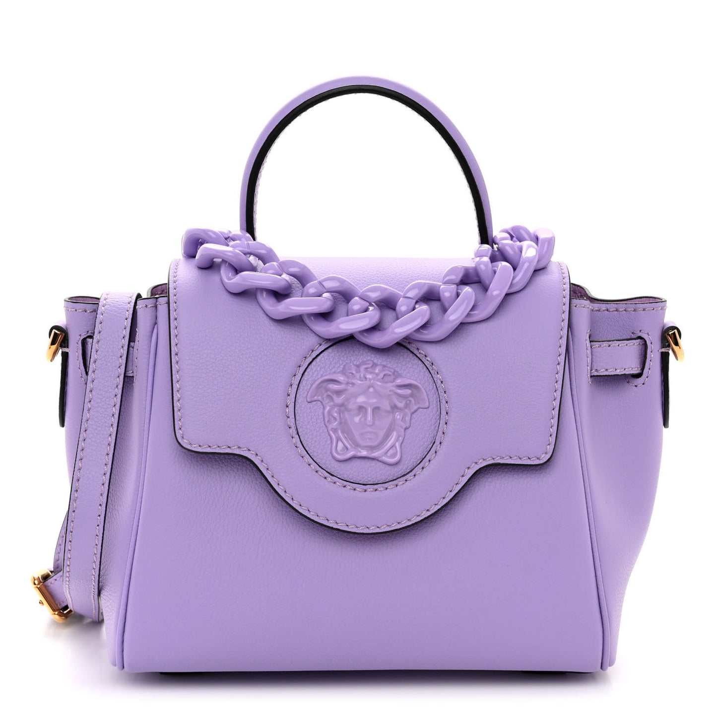Calfskin Small La Medusa Top Handle Handbag Lilac