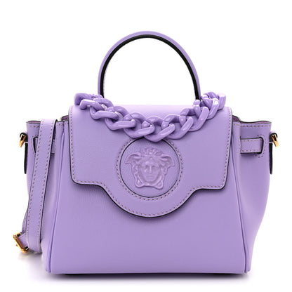 Versace Calfskin Small La Medusa Top Handle Handbag Lilac 1 of 9
