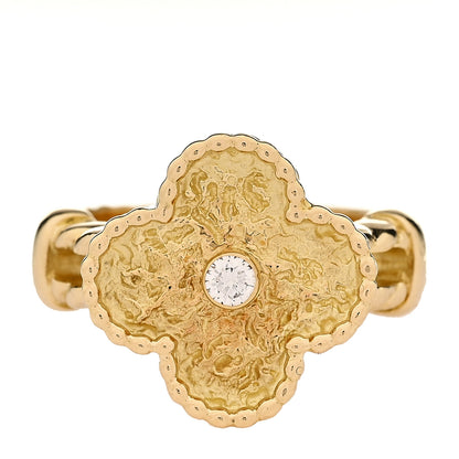 Van Cleef & Arpels 18K Yellow Gold Diamond Vintage Alhambra Ring 50 5.25 1 of 5