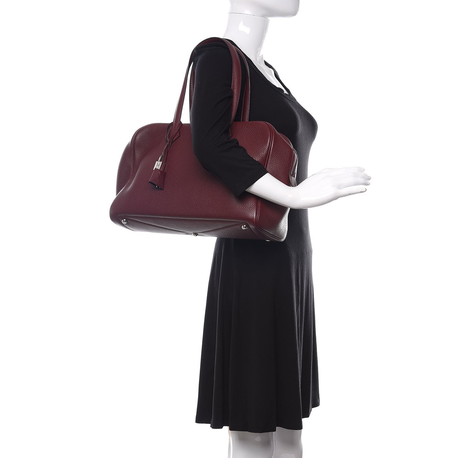 Hermes Taurillon Clemence Victoria II 35 Bordeaux 2 of 10