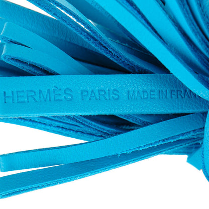 Hermes Lambskin Carmen Tassel Key Holder Bleu Azteque 4 of 5