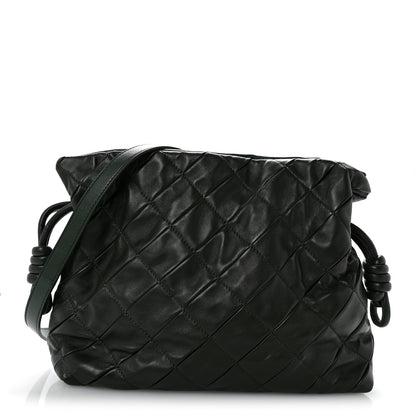 Loewe Calfskin Quilted Flamenco Knot Clutch Verde 1 of 12