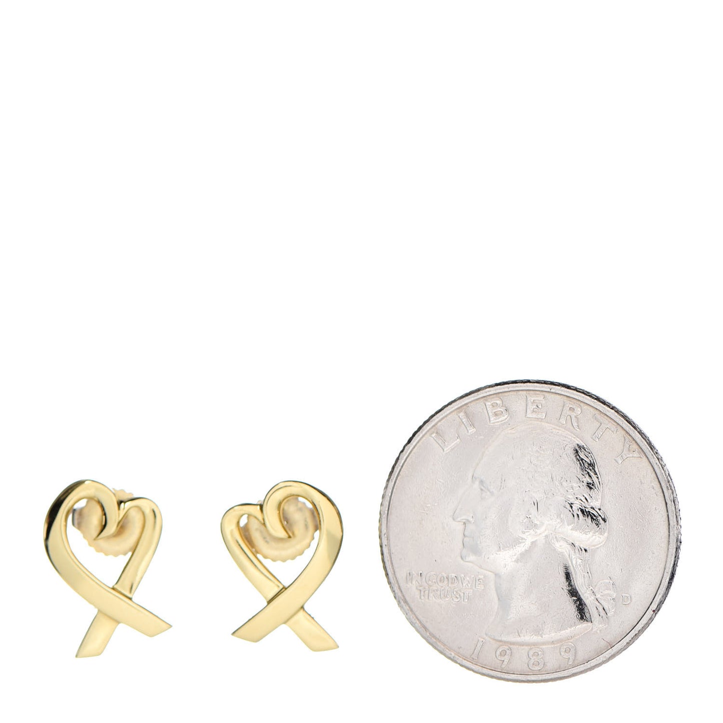 18K Yellow Gold Small Paloma Picasso Loving Heart Earrings