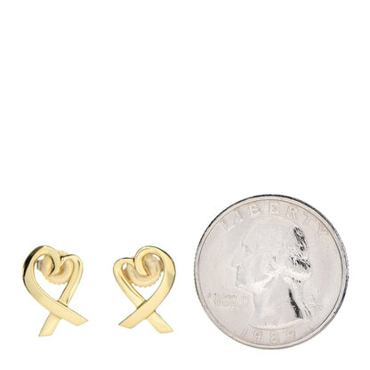 Tiffany 18K Yellow Gold Small Paloma Picasso Loving Heart Earrings 2 of 4