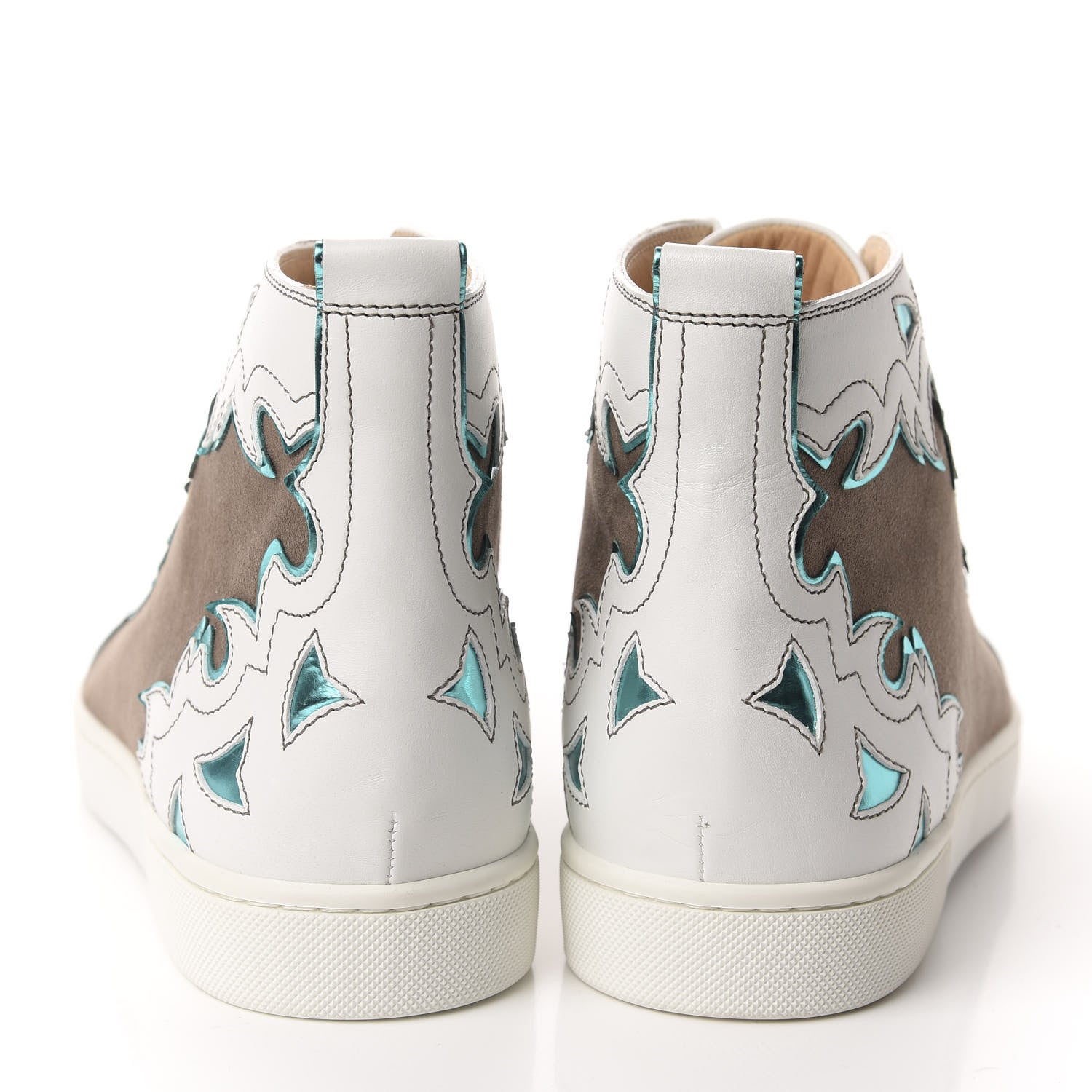 Christian Louboutin Calfskin Suede Mens Arizona High Top Flat Sneakers 42 Version Mastic 5 of 9