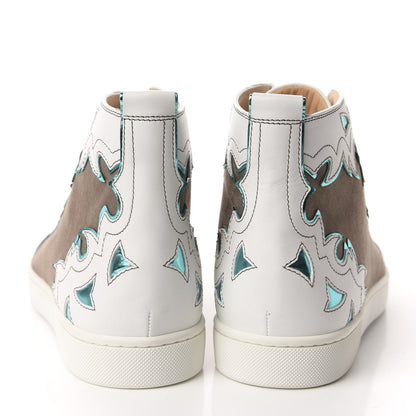 Christian Louboutin Calfskin Suede Mens Arizona High Top Flat Sneakers 42 Version Mastic 5 of 9